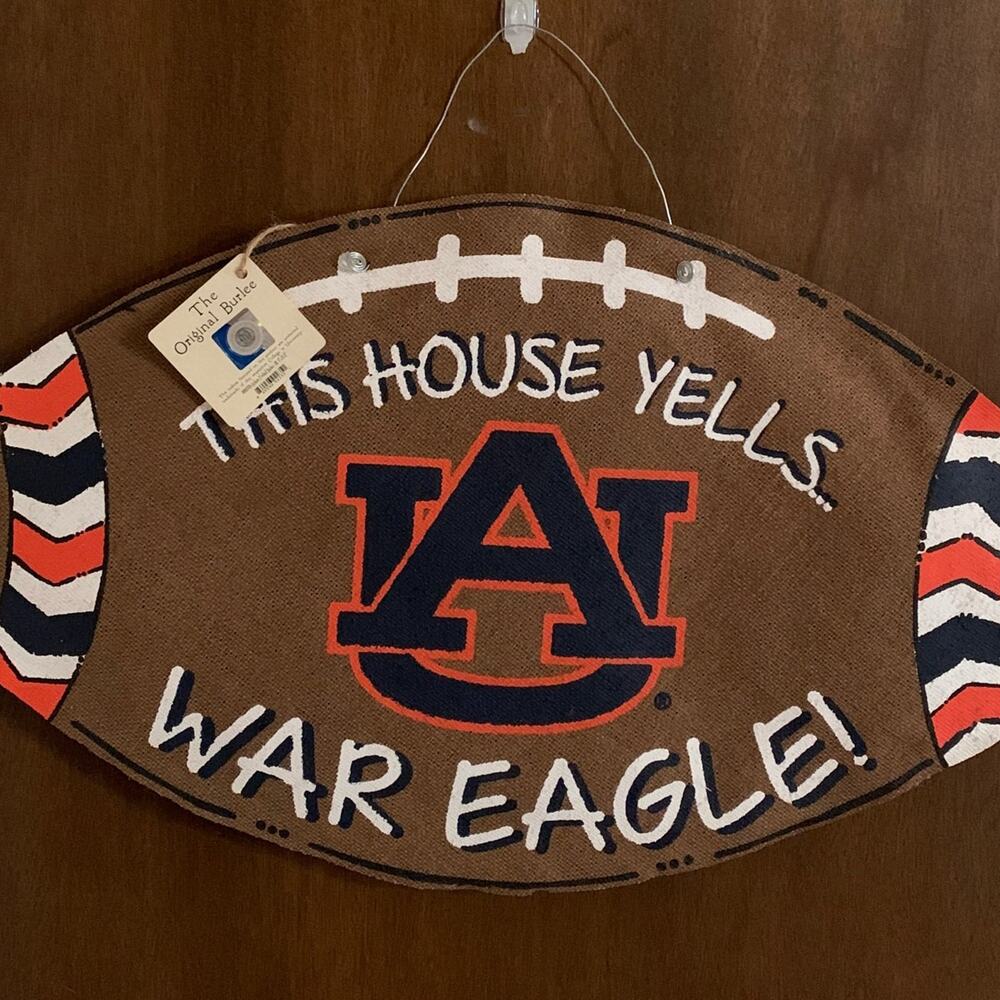 WAR EAGLE Burlap sign